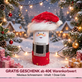 Weihnachtsgeschenk - 1x Nikolaus Schneemann Inhalt 1 Cola Dose  GRATIS ab 40€